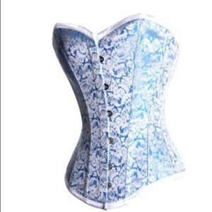 Light blue hook eye corset